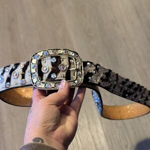 Studded Black and Silver Belt